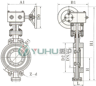 三偏心對(duì)夾蝶閥 尺寸圖 三偏心對(duì)夾蝶閥 尺寸圖