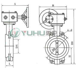 襯膠蝶閥 尺寸圖